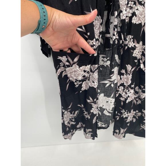 Spiritual Gangster Maya Kimono Floral Black Tie Front One Size OS - Picture 5 of 9